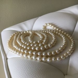 Extra long costume jewelry pearls